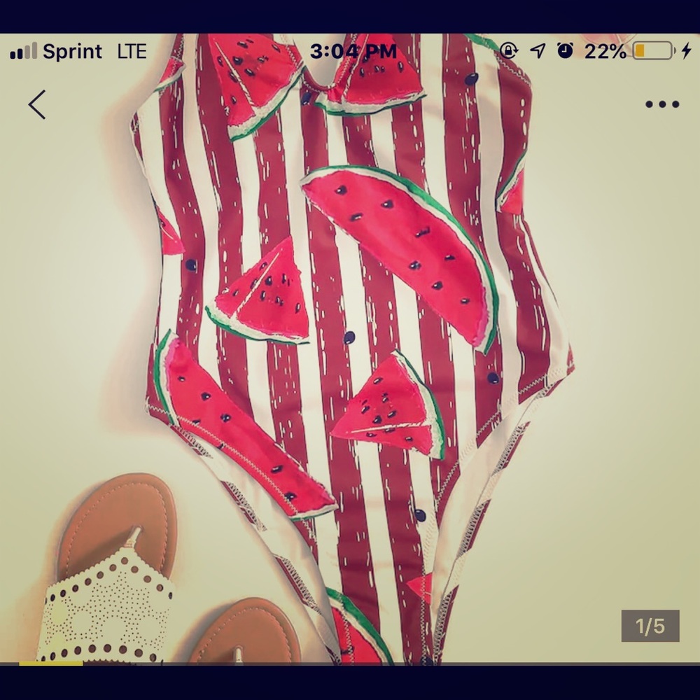 Watermelon one piece swimsuit